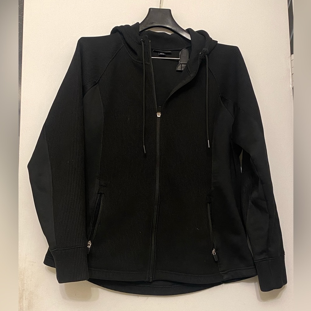 Womens Black Swiss Tech Hoodie, Sz L 12-14